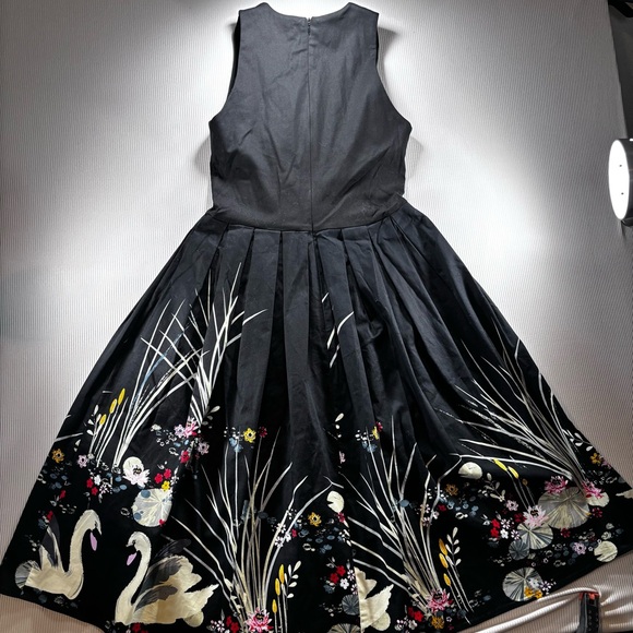 Bella Pogue Retro Black Swan Scene Dress Sleeveless, Full Pleated Skirt - Picture 8 of 13